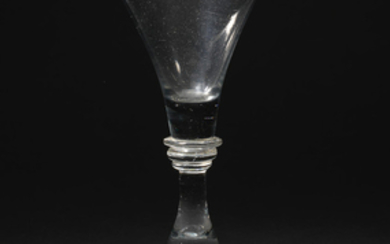 A baluster wine glass, probably Irish, circa 1730-40