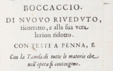 Boccaccio, Giovanni IL FILOCOLO [...]. DI NUOUO RIUEDUTO, RICORRETTO, E ALLA SUA VERA LEZION RIDOTTO, 1594