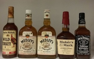 4 bouteilles BOURBON (Wild TURKEY, MEDLEY'S…