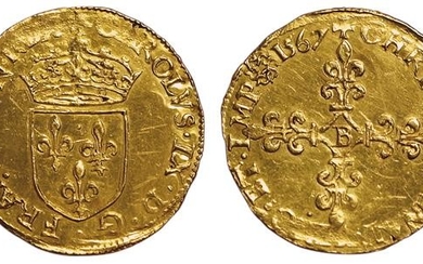 Charles IX. 1560 1574. Ecu d'or au soleil1567 B. R…
