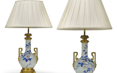 A PAIR OF CHINESE ORMOLU-MOUNTED VASES NOW MOUNTED AS LAMPS, 19TH/20TH CENTURY