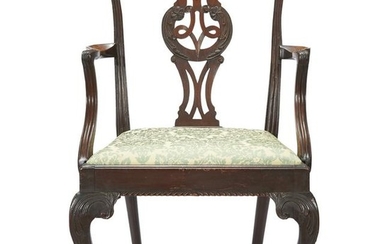 Chippendale carved mahogany armchair, possibly New