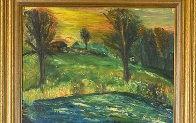 David Burliuk 20th Century Landscape Oil Painting