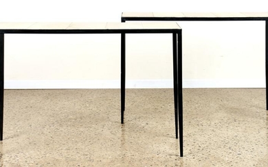 PAIR GIACOMETTI STYLE IRON CONSOLE TABLES