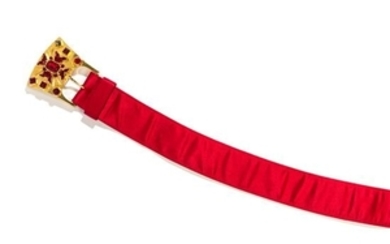 A Gianni Versace Red Satin Belt