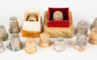 Group of Gold and Sterling Thimbles