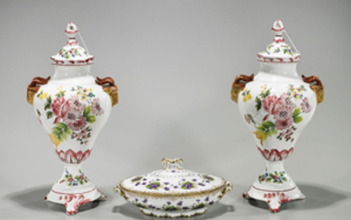 Group of Three Continental Porcelains