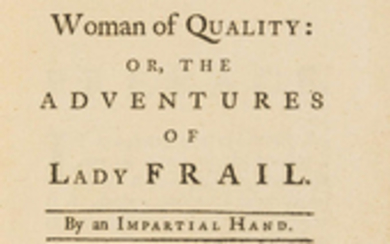 [Hill (John)] The History of a Woman of Quality; or, the Adventures of Lady Frail., first edition, contemporary sprinkled calf, for M.Cooper...and G.Woodfall, 1751.