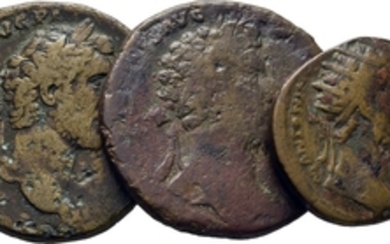 IMPERIO ROMANO. Antonino Pío. Sestercio. Dupondio Marco Aurelio. Lote de tres piezas (3)