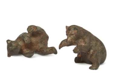 Pierre Chenet, a pair of patinated bronze...