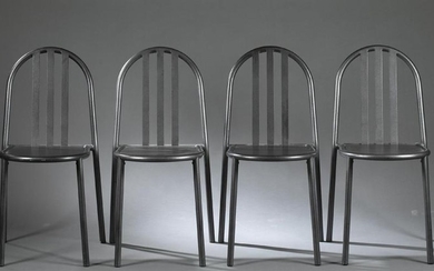 4 Robert Mallet-Stevens steel chairs, 1980s.