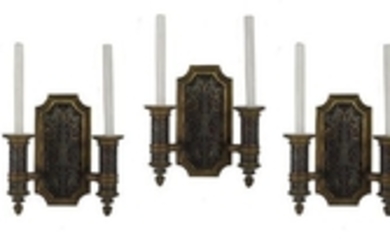 Set of Five Baroque-Style Signed Caldwell Sconces