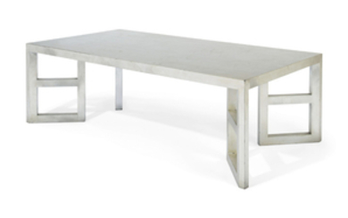 A SILVERED WOOD LOW TABLE, 20TH CENTURY