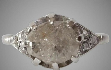 Uncut Diamond Engagement Ring | Platinum Rough Round |