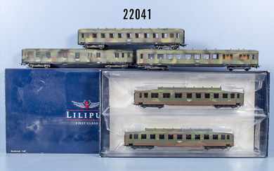 5 Liliput H0 D-Zug Wagen der DRG, dabei 35023 2-teiliges Wagenset, Z 1, 1 x in ...