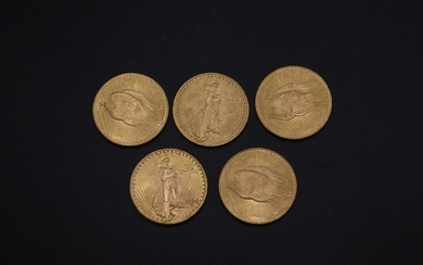 5 pièces de 20 dollars USA - 167.32 g - Lot 41 - A.Blanchy | E.Lacombe - Bordeaux Chartrons - Bordeaux Enchères