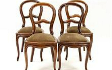 Satz von 5 Stühlen, Spätbiedermeier um 1840