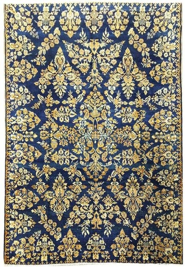 8' x 10' Persian Antique Rug Sarouk Mohajeran Royal Blue #5093