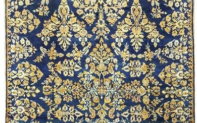 8' x 10' Persian Antique Rug Sarouk Mohajeran Royal Blue #5093