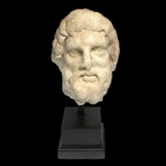 Roman Marble Head of Zeus, c. 1st- 2nd Century A.D.