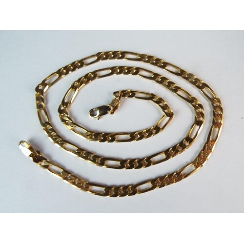9ct Yellow Gold 18 inch Figaro link Chain with lobster claw ...