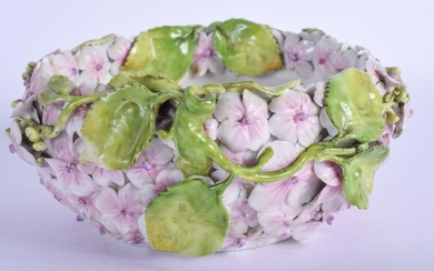 A 19TH CENTURY CONTINENTAL FLORAL ENCRUSTED PORCELAIN