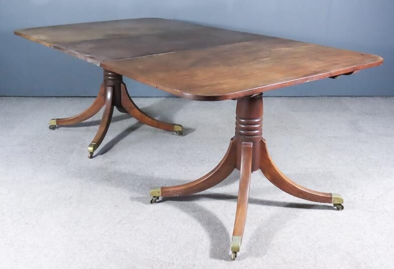 A 19th/20th Century Mahogany Two-Pedestal Dining Table of "George...