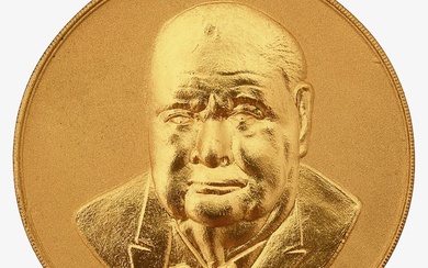 A 22ct gold Sir Winston Churchill 1874-1965 commemorative medallion