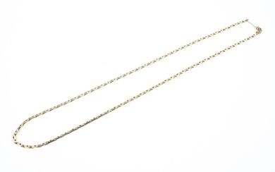 A 9ct gold flat fancy link necklace