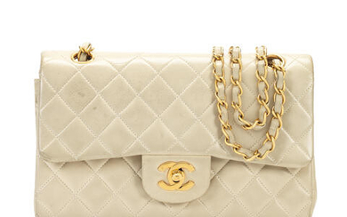 A BEIGE SMALL CLASSIC DOUBLE FLAP BAG Chanel, 1994-96