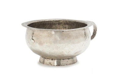 A Bolivian silver chamber pot