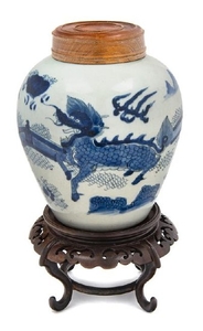 A Chinese Blue and White Porcelain Ginger Jar