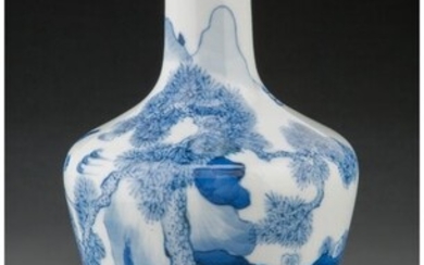 A Chinese Blue and White Vase Marks: double circ