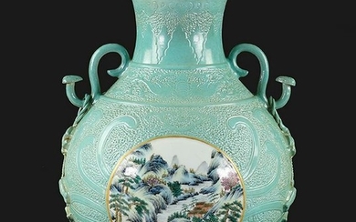 A Chinese Famille Verte Porcelain Vase.