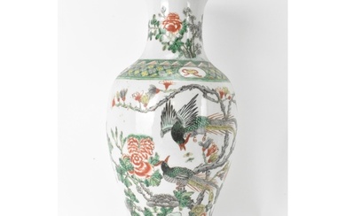 A Chinese famille vert yen-yen vase, Qing Dynasty, late 19th...
