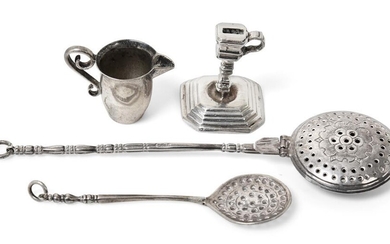 A Collection of Silver and Metalware Miniature Silver Toys, Some...