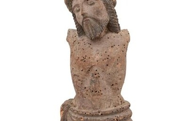 A Continental Carved Wood Fragment of a Crucifix