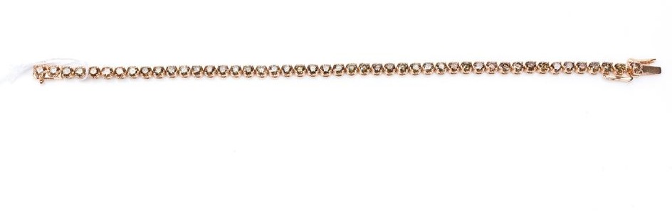 A DIAMOND LINE BRACELET COMPRISING 47 DIAMONDS TOTALLING APPROXIMATELY 4.37CTS IN 18CT ROSE GOLD