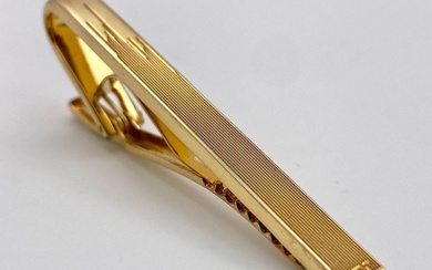 A Dunhill 925 Silver Gold Plated Tie Clip. 6cm....