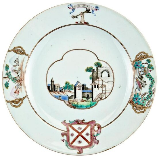 A Fine and Rare Chinese Porcelain Armorial Plate Circa