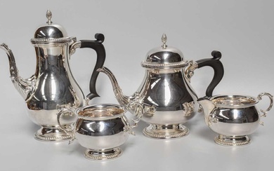 A Four-Piece Elizabeth II Silver Tea-Service, by Barker Ellis Silver...