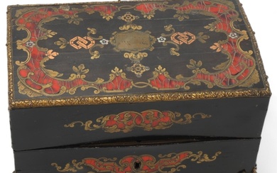 A French 19th century tortoiseshell and brass marquetry inla...