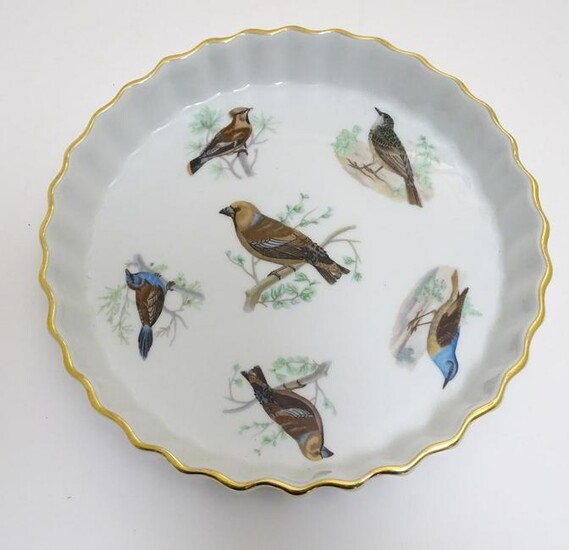 A French L Lourioux Le Faune pie dish with fluted sides