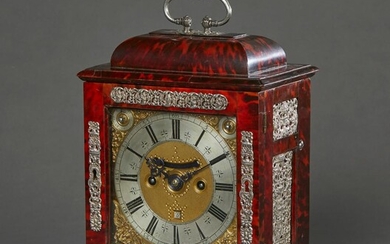 A GEORGE ETHERINGTON TORTOISESHELL BRACKET CLOCK