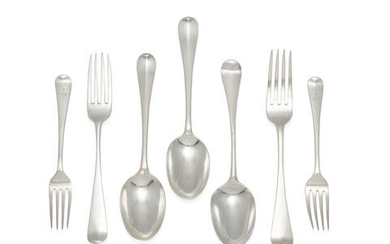 A GROUP OF GEORGIAN SILVER FLATWARE PIECES