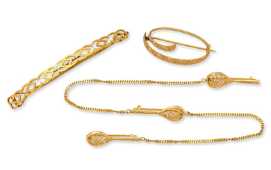 A GROUP OF GOLD JEWELLERY
