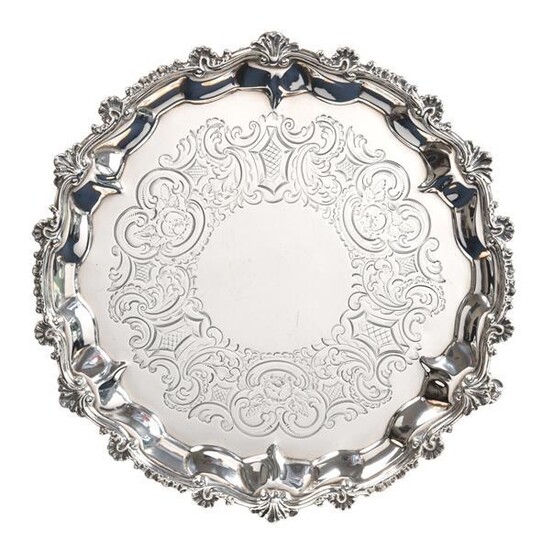 A George III and Later Silver Waiter, Probably by William...
