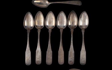 A Group of Baltimore Coin Silver Flatware, Warner Family