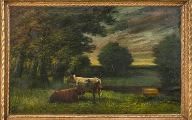 A. J. Miller Signed Regional Scene Oil on Canvas