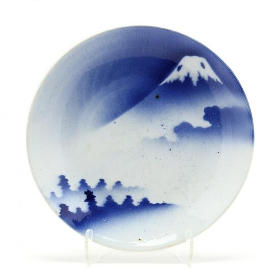 A Japanese Meiji Period Blue and White Charger